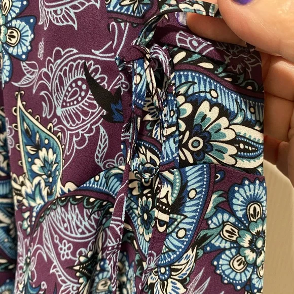 NWT 41 Hawthorn Trina Bell Sleeve Purple Paisley Print Blouse Size 2X NWT - Picture 14 of 15